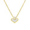 18K Gold Plated White Shell Heart Pendant Necklace, Dainty CZ Love Charm Necklace for Women, Minimalist Jewelry