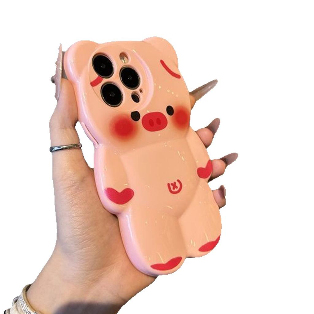 Three-dimensional Cartoon Bear Shell, Creative Personality, Fashionable Couple Mobile Phone Case, TPU Love Small Fresh Mobile Phone Case
