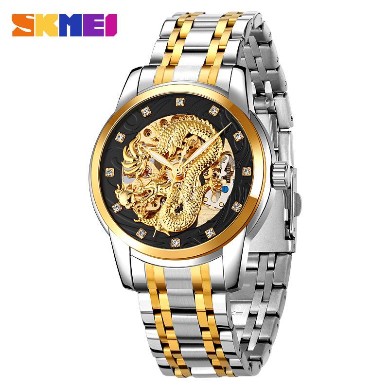 

Fashion Hollow Through Bottom Men s Mechanical Watch Full Automatic Movement Waterproof Steel Belt Business Mechanical Watch Men