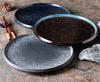 Steak plate plate Household creative black sushi Commercial Japanese food Dim sum flat plate breakfast dishes and plates sets