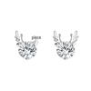 Blaue Diamant Strass Geweih Reh Ohrstecker - Schlicht, Elegant Weihnachten Mori Stil für Frauen