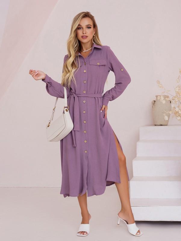 Shirt Dress with Side Slits ISSA Plus
