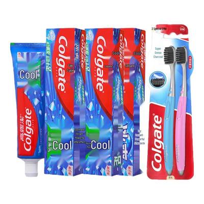 Colgate Ice Cool Mint Toothpaste (3x180g) with 2 Charcoal Toothbrushes