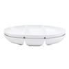 Porcelain Oval Three Compartment Divided Bowl Microwave Dishwasher Safe Stackable Serving Dish Snacks Salads Soups Fruits