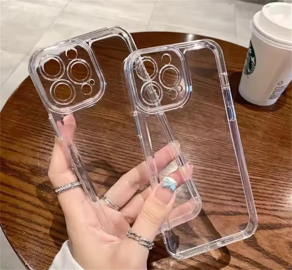 

Роскошный Ультратонкий Силиконовый Чехол Для Телефона Для iPhone 11 12 13 14 15 16 Pro Max Xs XR Max 7 8 Plus Mini SE2020 Мягкая Прозрачная Крышка For iphone 6 6S