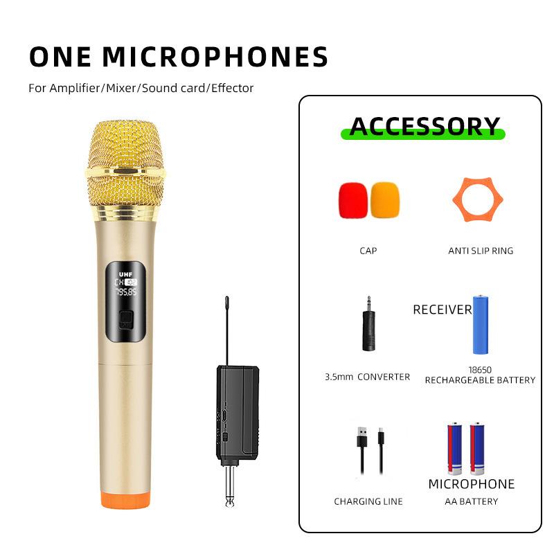 Wireless Microphone 2 Channels VHF Fixed Frequency Handheld Mic Micphone For Party Karaoke Professional Church Show Meeting