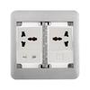 13A Three Hole Household Waterproof Ground Socket Multi Functional Embedded Socket Charging Power Socket