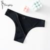 3PCS/SET Sexy Seamless Ice Silk Breathable Panties Low Waist Thong Women's Bikini Briefs Lingere Underwear
