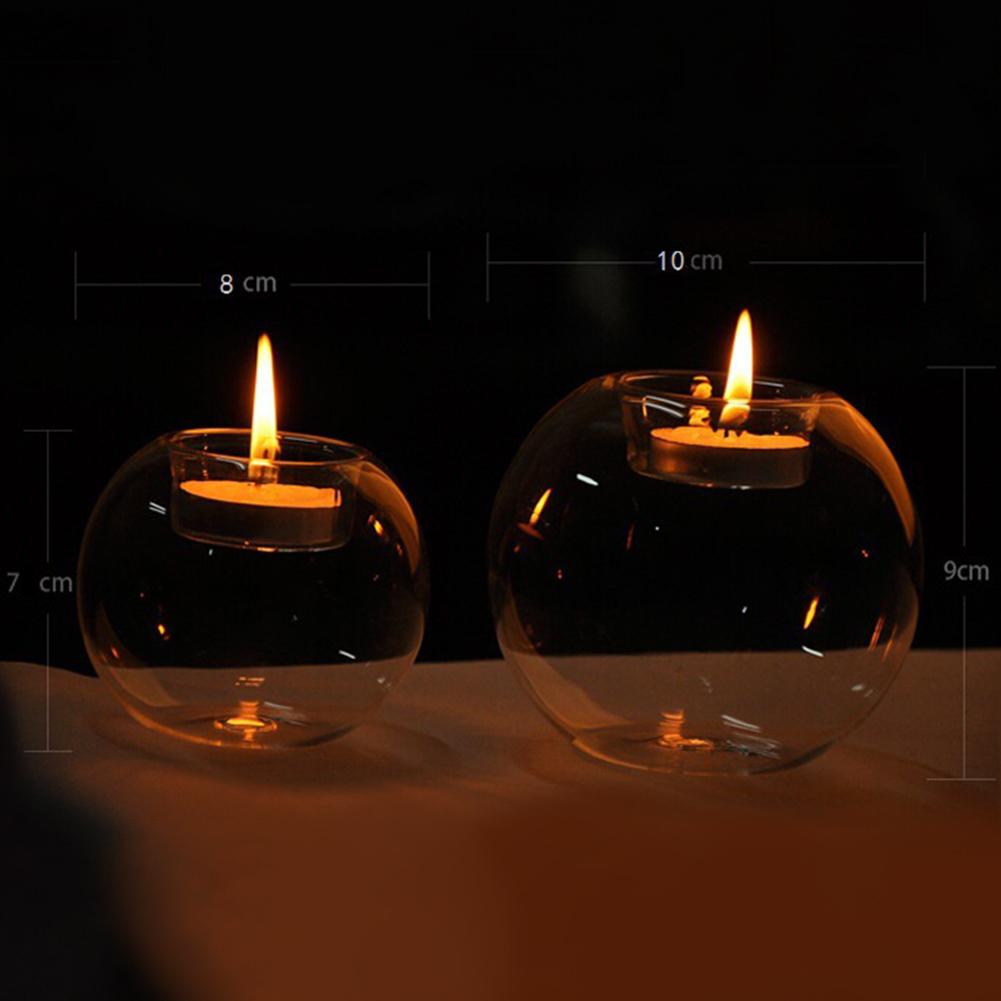 10cm Stylish Crystal-like Glass Candle Holder Romantic Candlestick Home Cafe Wedding Candlelight Dinner Decoration