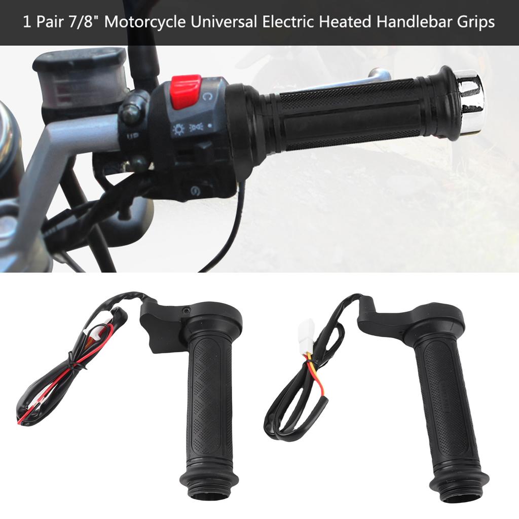Motorcycle Handlebar Motorcycle Hand Grips 1 Pair 22mm(7/8") Motorcycle Electric Hot Heated Warm Hand Grips Handlebar