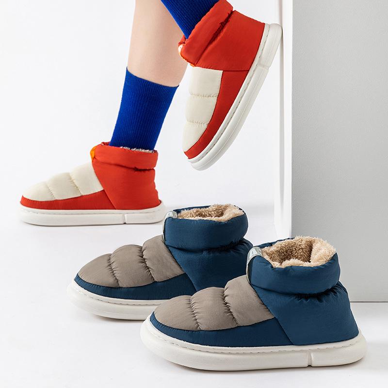 Fashion Mens Shoes Cute Plush Winter Warm Cotton Shoes Female Outdoor Non-slip Light Down Leisure Platform Footwear Ankle Short Boots