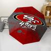 San Francisco 49ers LOGO Print Automatic Umbrella, 8 Rib Iron Frame, Plastic Handle, Suitable for Outdoor Travel &Daily , Ideal Gift