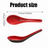 2pcs Japanese Style Melamine Red Black Soup Spoon Long Handle Heat-resistant Ramen Spoon Simulated Ceramic Drop-resistant4