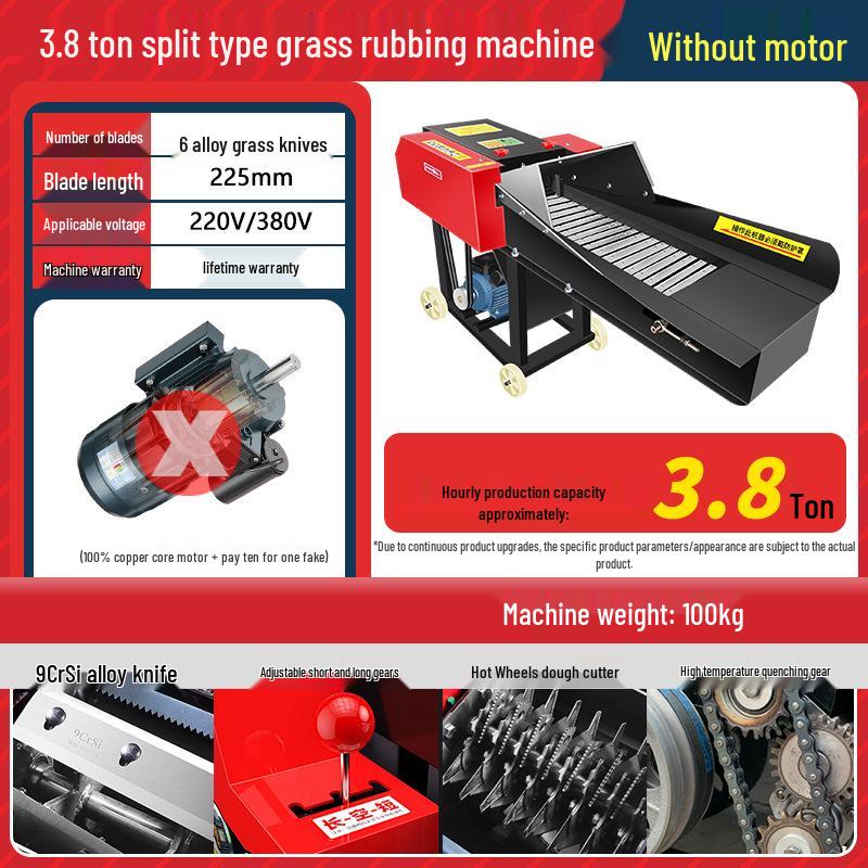Horizontal Chaff Cutter & Silk Kneader: Straw Crusher & Cutting Machine for Livestock Feed