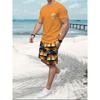 2024 New Summer Casual Men's Short-sleeved Top Outdoor Street Fashion Beach Shorts 3D Printed Men's T-shirt And Shorts Set