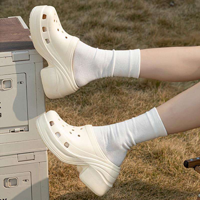 2025 Summer EVA Chunky Heels Sandals for Women Fashion Closed Toe Platform Clogs Shoes Woman Thick Sole Anti Slip Beach Slippers