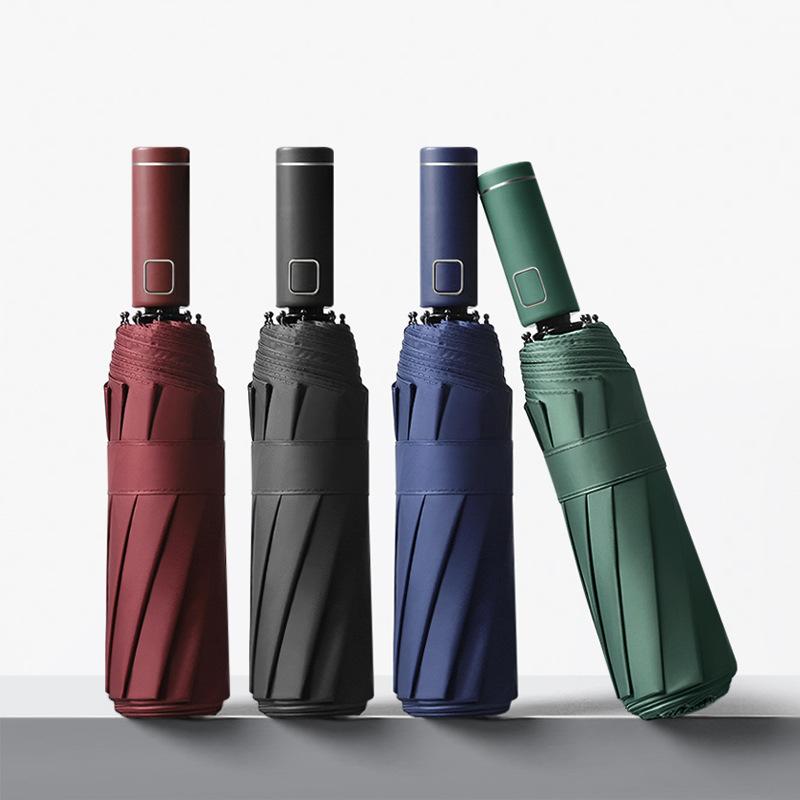 Windproof LED Umbrella for Men Strong 10 Ribs Sun Parasol Umbrella for Women Flashlight UV Protection Automatic Umbrella Luxury