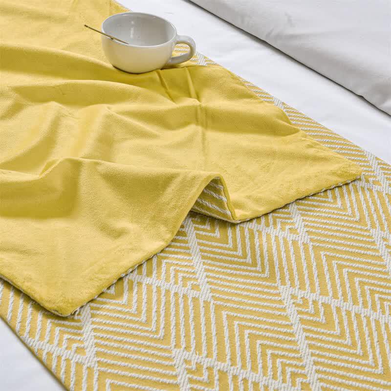Oeny Jacquard Geometric Wave Bedroom Bed Runner