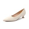 Comemore 3cm Low Heeled Shoes for Women Bright Patent Leather Pointed Toe Pumps Temperament Commuting Shallow Mouth Single Shoes