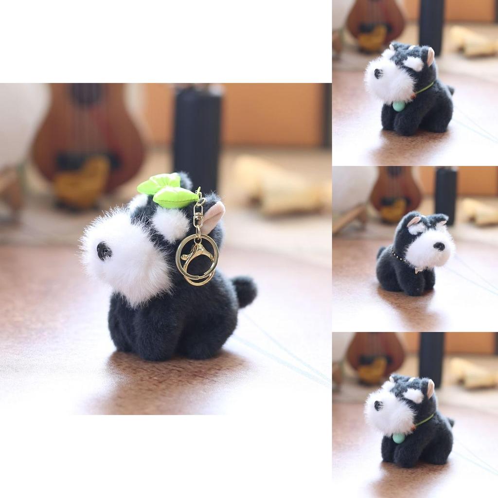 Schnauzer Plush Keychain Super Soft Pp Cotton Bag Charm Gift For Kids Dog Lovers