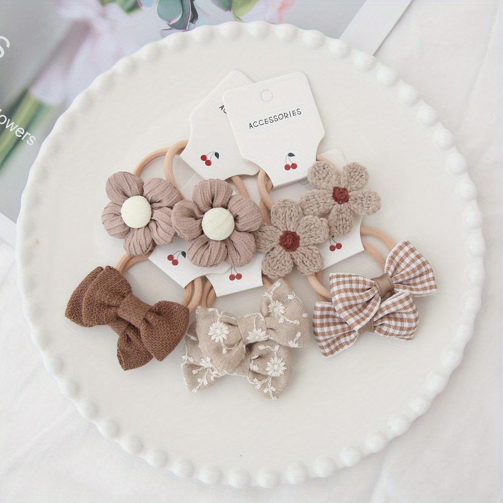 10 Sweet Colorful Flower Bow Hair Ties For, Perfect for Everyday Wear