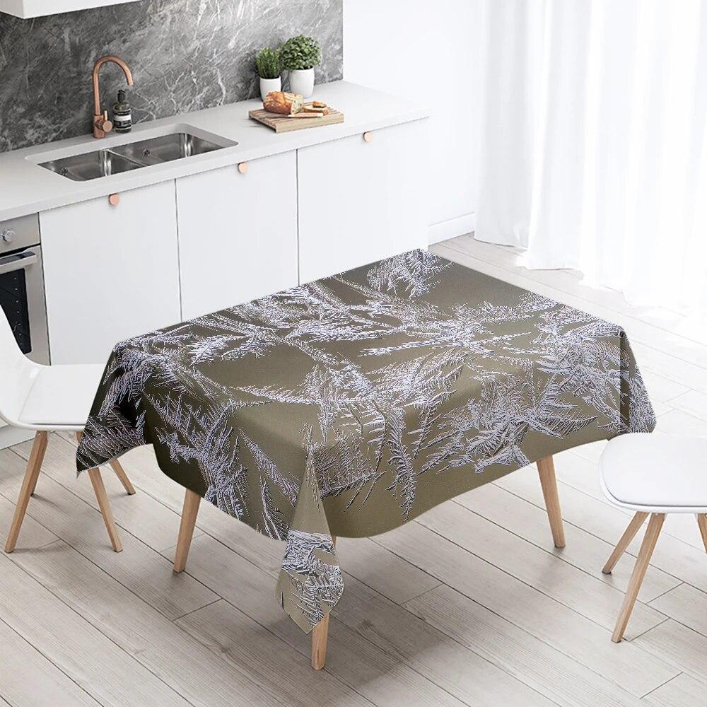 Snowflake Ice Tablecloth Wedding Party Restaurant Banquet Decoration Waterproof Rectangular  Home Table