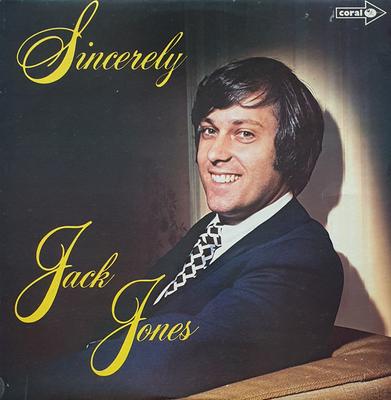 LP Record JACK JONES  Sincerely CPS89 MCA Coral 1974 UK Jazz Used