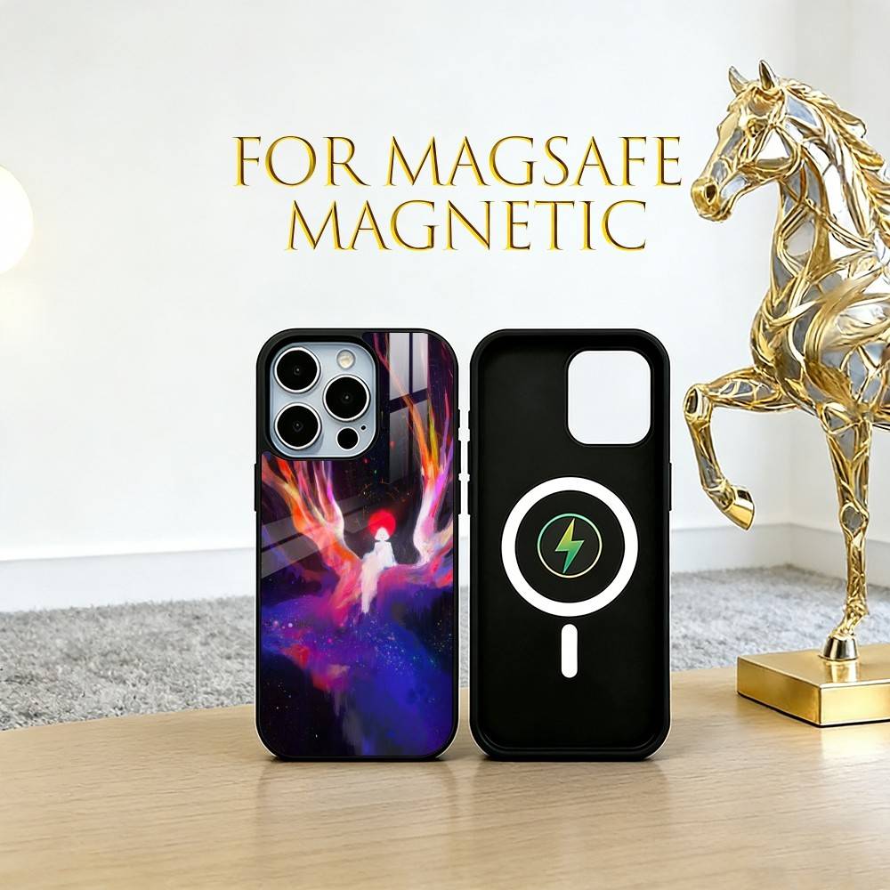 Dark Art Style Phone Case For iPhone17,16,15,14,13,12,11 Plus,Pro Magnetic with Magsafe Wireless Charging