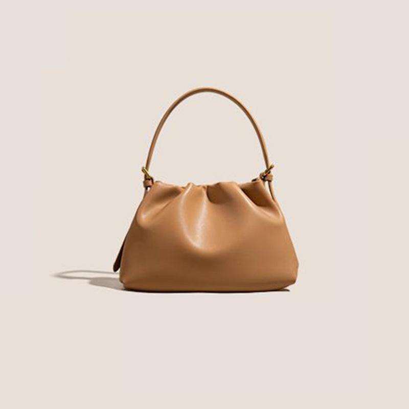 Niche Portable Women's Bag Fashionable and Versatile Single-shoulder Bag Casual Cowhide Crossbody Cloud Bag