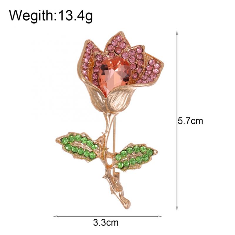 2-piece floral crystal brooch set, elegant flower brooch