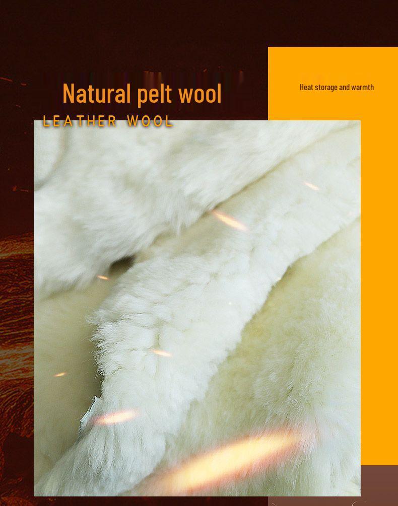 Northeast Men's Waterproof Sheepskin Wool Winter Boots - Thick, Warm, Genuine Leather, Cold-Proof Short Boots.