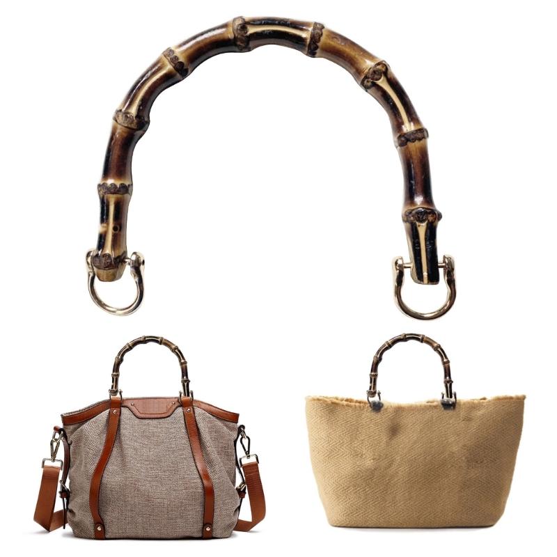 Manico Borsa Fatto a Mano, Manici Accessorio Cinturino Borsa Naturale Fai da Te con Superficie Liscia Colore Naturale Manico per Borse in Bambù