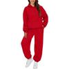 Avrupa ve Amerikan Kadın Sonbahar/Kış 2 Parçalı Günlük Kapüşonlu Sweatshirt ve Eşofman Altı Takımı