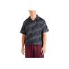 Jordan Essentials Letter Print Collared Sport Casual Breathable Loose Short Sleeve Shirt Men Tops Black FB7323-010