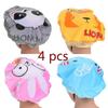 New 4 Pcs/lot Random Style Lovely Cartoon Lady Shower Caps Colorful Bath Shower Hair Cover Adults Waterproof Bathing Cap Animal