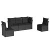 Vidaxl 5-Cz. Garden Lounge Set, Cushions, Black PE Rattan