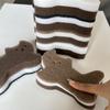Cartoon Cat Triple-Layer Dishwashing Sponge Scouring Pad Dishcloth Combo