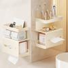 Drill-Free Bathroom Tissue Box Wall-Mounted Phone Shelf Toilet Paper Holder Space Saving Rustproof Toilet Storage Rack