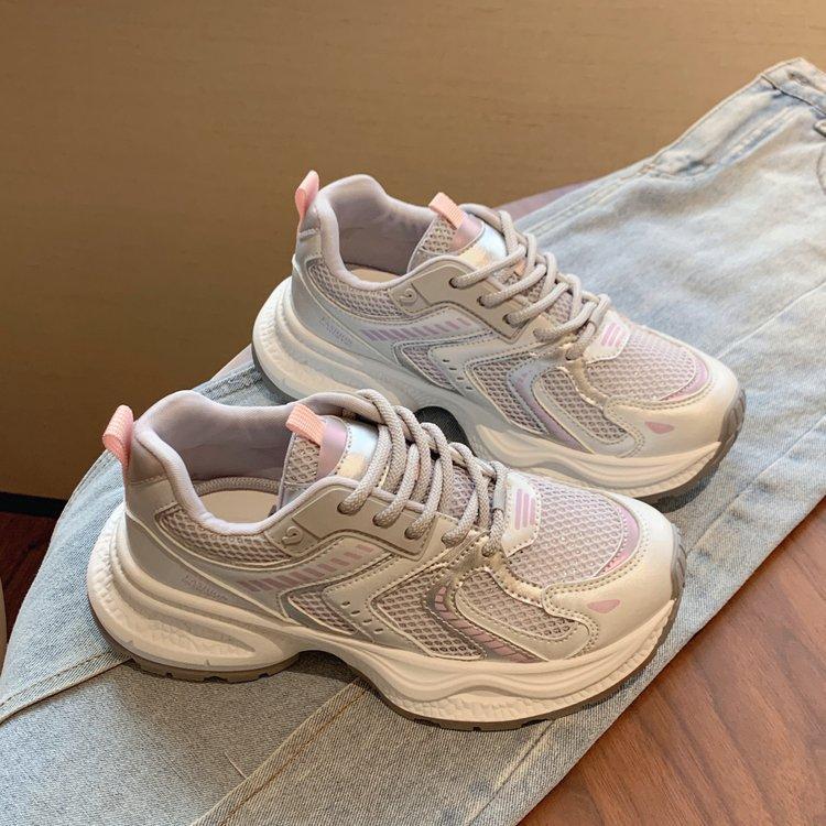 [Uncle Shoes] Summer Mesh Daddy Shoes Girl 2025 New Breathable Casual Sports Women's Shoes Versatile Sports Shoes