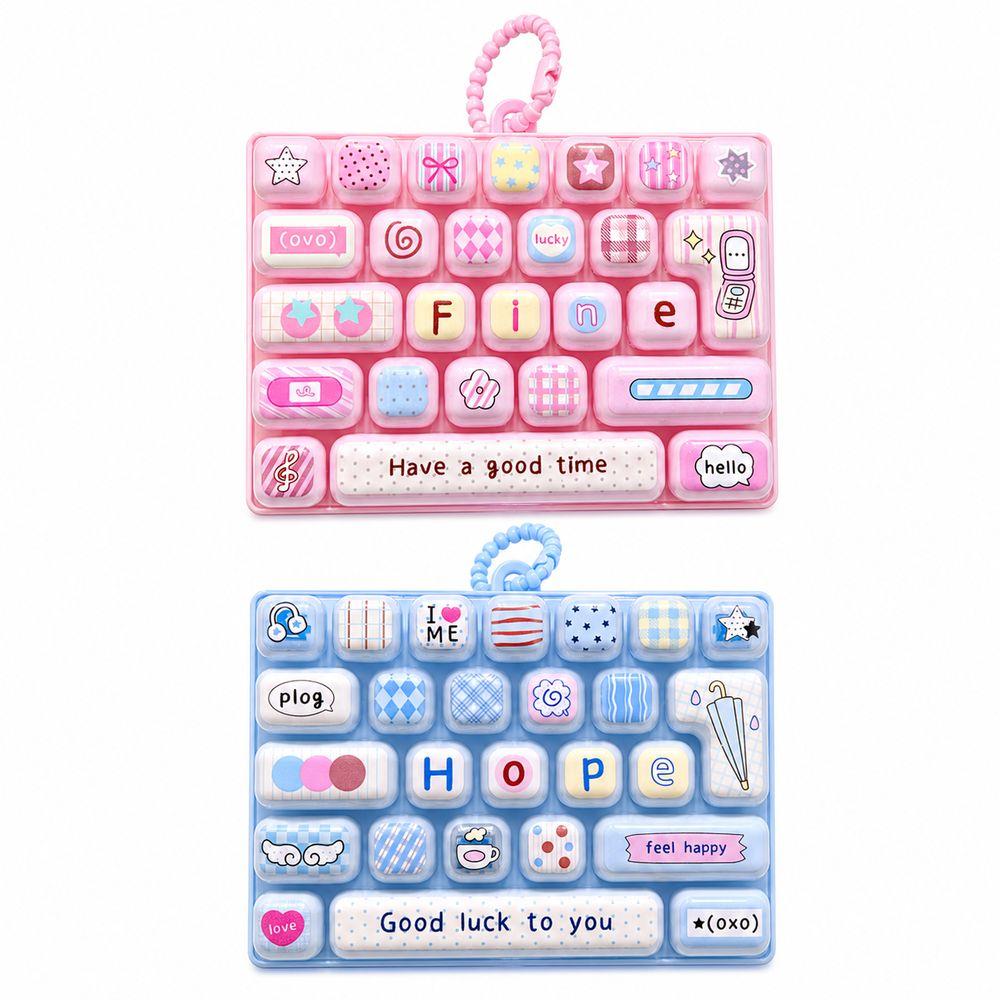 26-key Keyboard Keychain Pressable Keys Keyboard Toy Durable Press Button Toy Bag Ornament