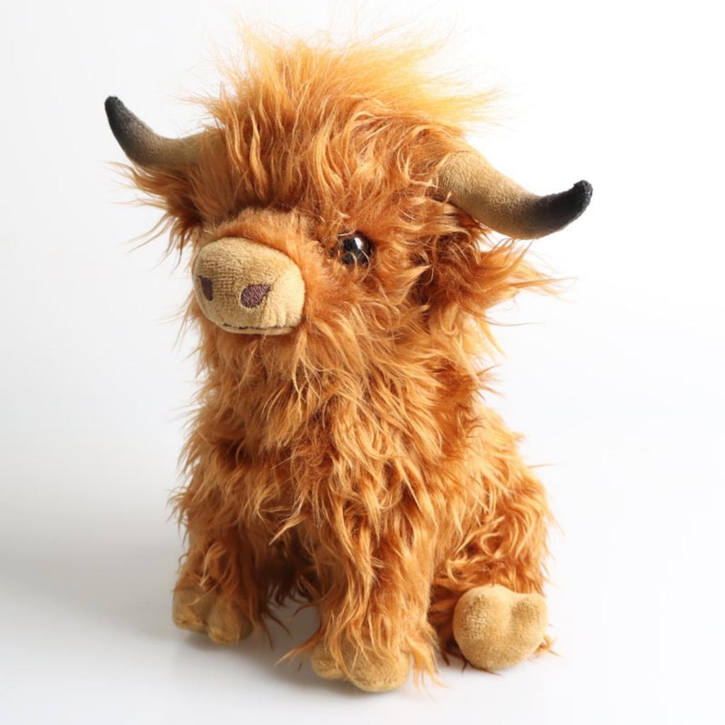 Fluffy Highland Cow Plush Toy Long Hair Scottish Stuffed Animals Kawaii Farm Animal Plushie Soft Squishy Gift For Kids Farm Deco