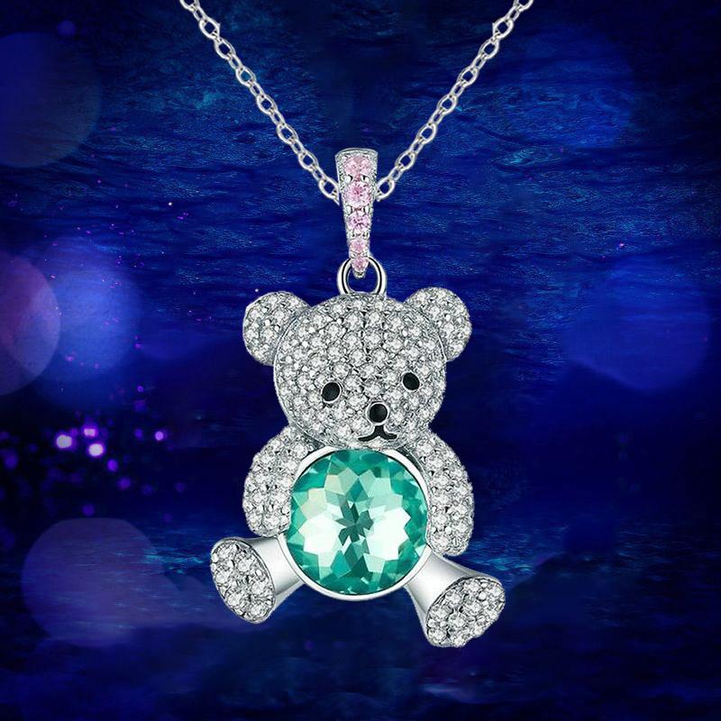 

Модный и элегантный мужской и женский кулон с медвежонком, круглый кристалл, мужские и женские банкетные украшения