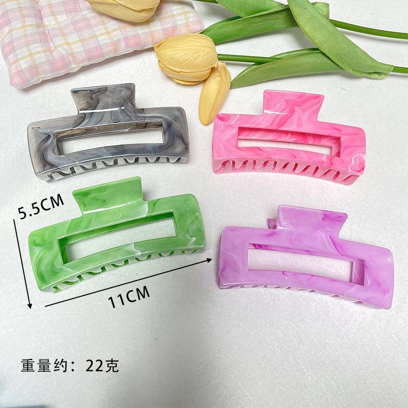 New Hot-Selling Imitation Marble Square Hair Clip Hair Accessory Summer Fashion Updo Back of Head Vacation Shark Clip