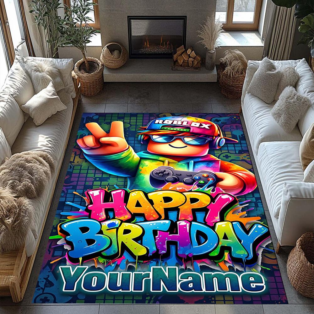 Roblox 32 Customize Text Floor Rug Office Rug Design for Decorate room Entryway Balcony Study room Anti-slip Rug Decorate Offices Wedding Party Gift