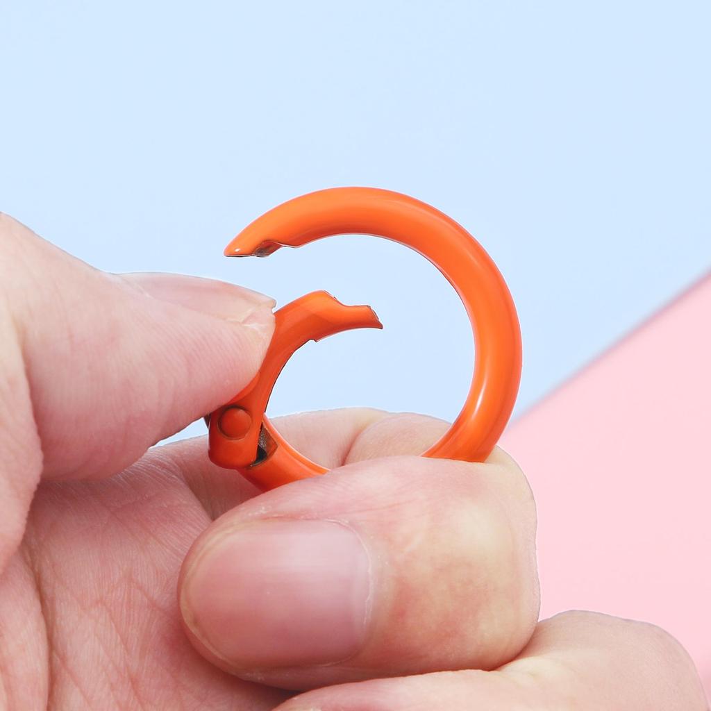 25mm Japanese & Korean Colored Alloy Keychain: Round Spray Paint Metal Ring for DIY Jewelry & Phone Accessories