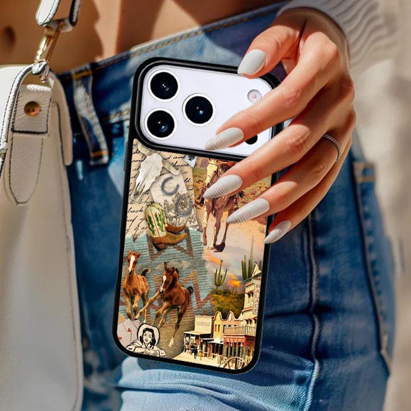 

Rodeo Cowboy Lasso Horses Phone Case For iPhone 17 Air 14 15 13 12 Max Cover For Apple 16e 11 Pro Max Plus Coque iPhone 17pro max