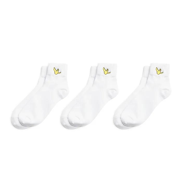 Angel Wappen Ankle Socks 3-Pack - WHITE