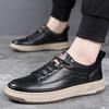 Fashion British Style Men Casual Leather Shoes Fashion Trend Outdoor Antiskid Oxford Shoe Leisure Flat Designer Antiskid Vulcanized Shoe