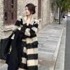 Korean Retro Plaid Woolen Coat for Women - High-End, Thickened, Medium-Length, Autumn/Winter Collection