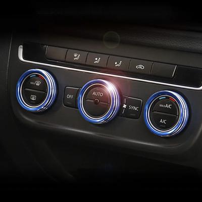 Bague de commande de climatisation automatique pour voiture VW Tiguan Atlas T-roc Ateca FR Passat B8 Variant 2017-2019 Garniture de couverture Accessoires intérieurs de voiture